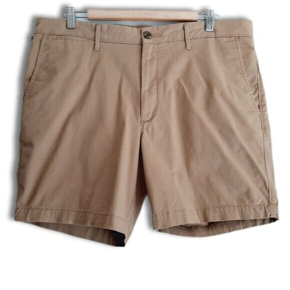New GOODFELLOW | Linden Flat Front Casual Shorts Tan Beige Mens Sz 36 - Picture 1 of 11